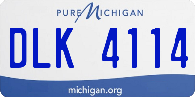 MI license plate DLK4114