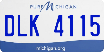 MI license plate DLK4115