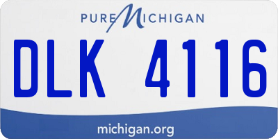 MI license plate DLK4116