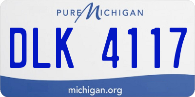 MI license plate DLK4117