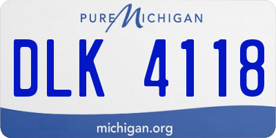 MI license plate DLK4118