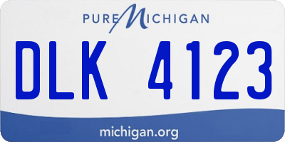 MI license plate DLK4123