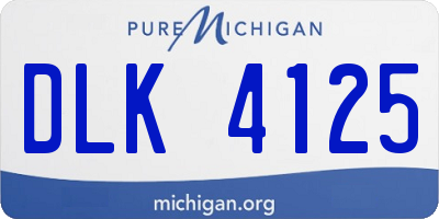 MI license plate DLK4125