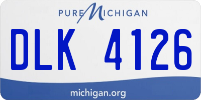 MI license plate DLK4126