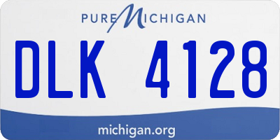 MI license plate DLK4128