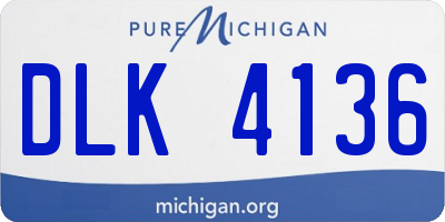 MI license plate DLK4136