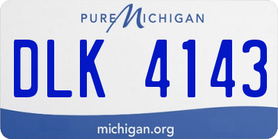 MI license plate DLK4143