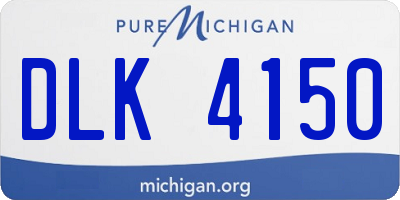 MI license plate DLK4150