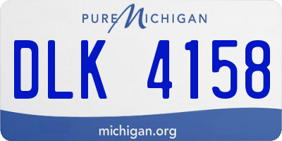 MI license plate DLK4158