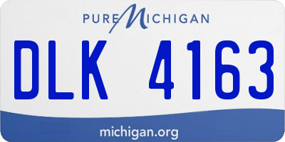 MI license plate DLK4163