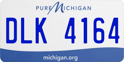 MI license plate DLK4164