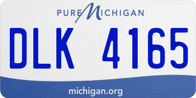 MI license plate DLK4165