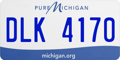 MI license plate DLK4170