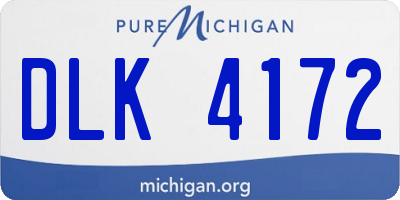 MI license plate DLK4172