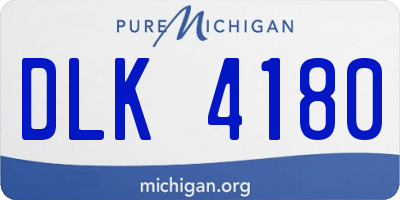 MI license plate DLK4180