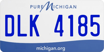 MI license plate DLK4185