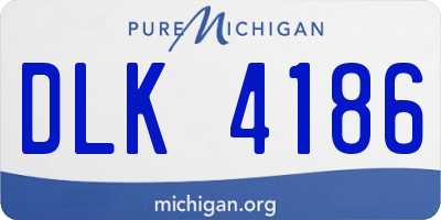 MI license plate DLK4186