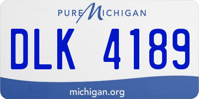 MI license plate DLK4189