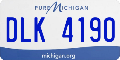 MI license plate DLK4190