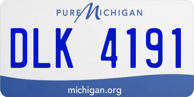 MI license plate DLK4191