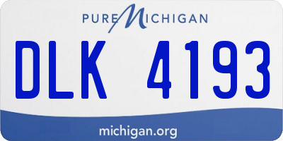 MI license plate DLK4193