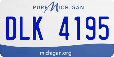 MI license plate DLK4195