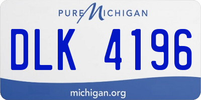 MI license plate DLK4196