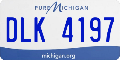 MI license plate DLK4197