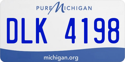 MI license plate DLK4198