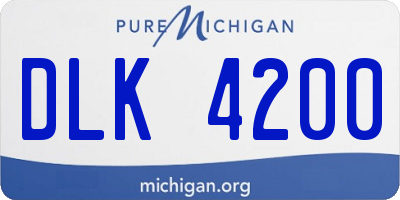 MI license plate DLK4200