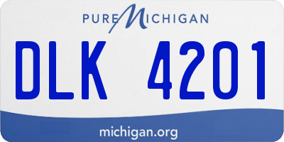 MI license plate DLK4201