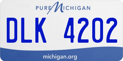 MI license plate DLK4202