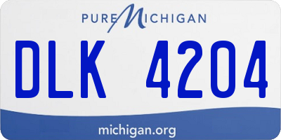 MI license plate DLK4204