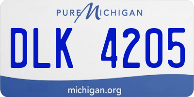 MI license plate DLK4205