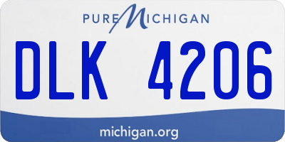 MI license plate DLK4206