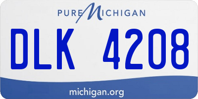 MI license plate DLK4208