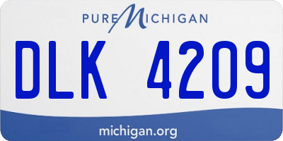 MI license plate DLK4209