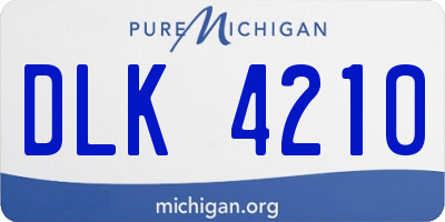 MI license plate DLK4210