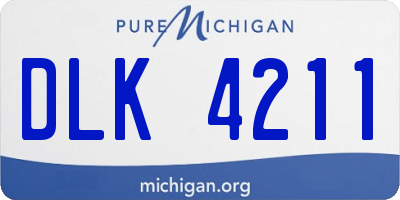 MI license plate DLK4211