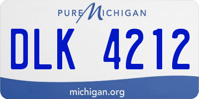 MI license plate DLK4212