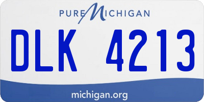 MI license plate DLK4213