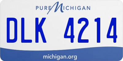 MI license plate DLK4214