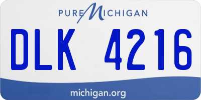 MI license plate DLK4216