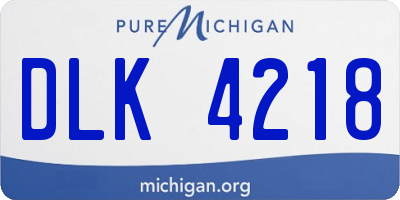 MI license plate DLK4218