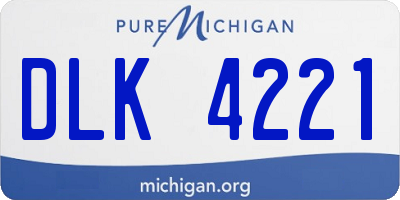 MI license plate DLK4221