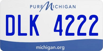 MI license plate DLK4222