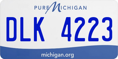 MI license plate DLK4223