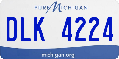 MI license plate DLK4224