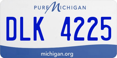 MI license plate DLK4225