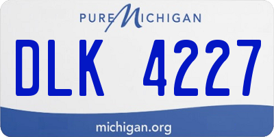 MI license plate DLK4227